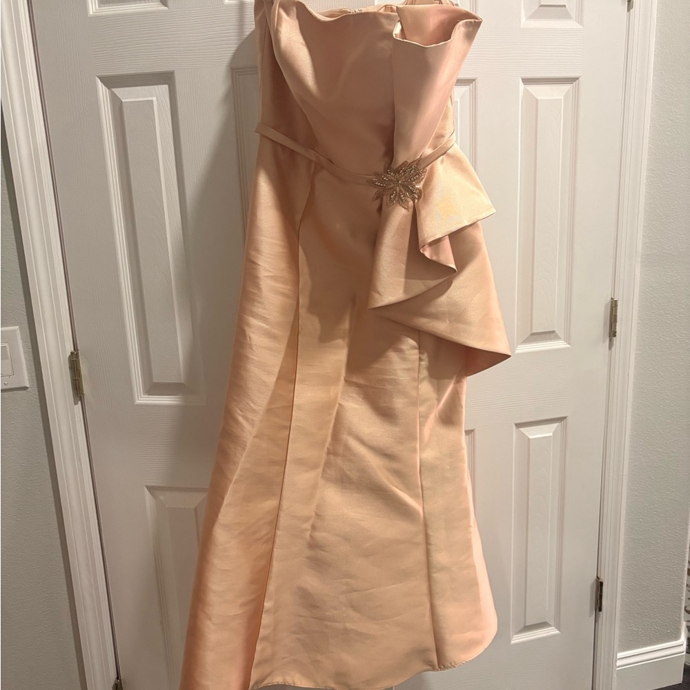 Elegant Strapless Peach Gown